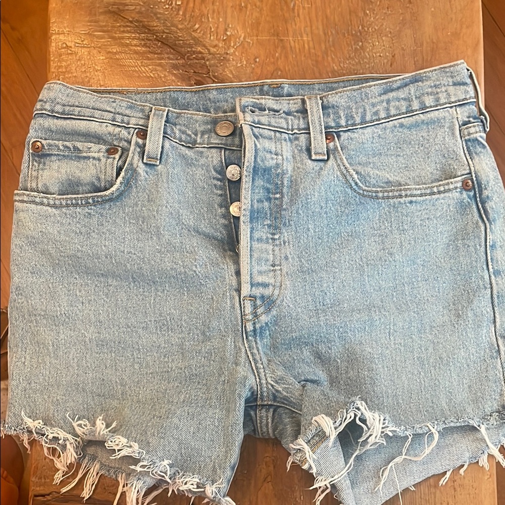 Denim Blue Women's Distressed Shorts